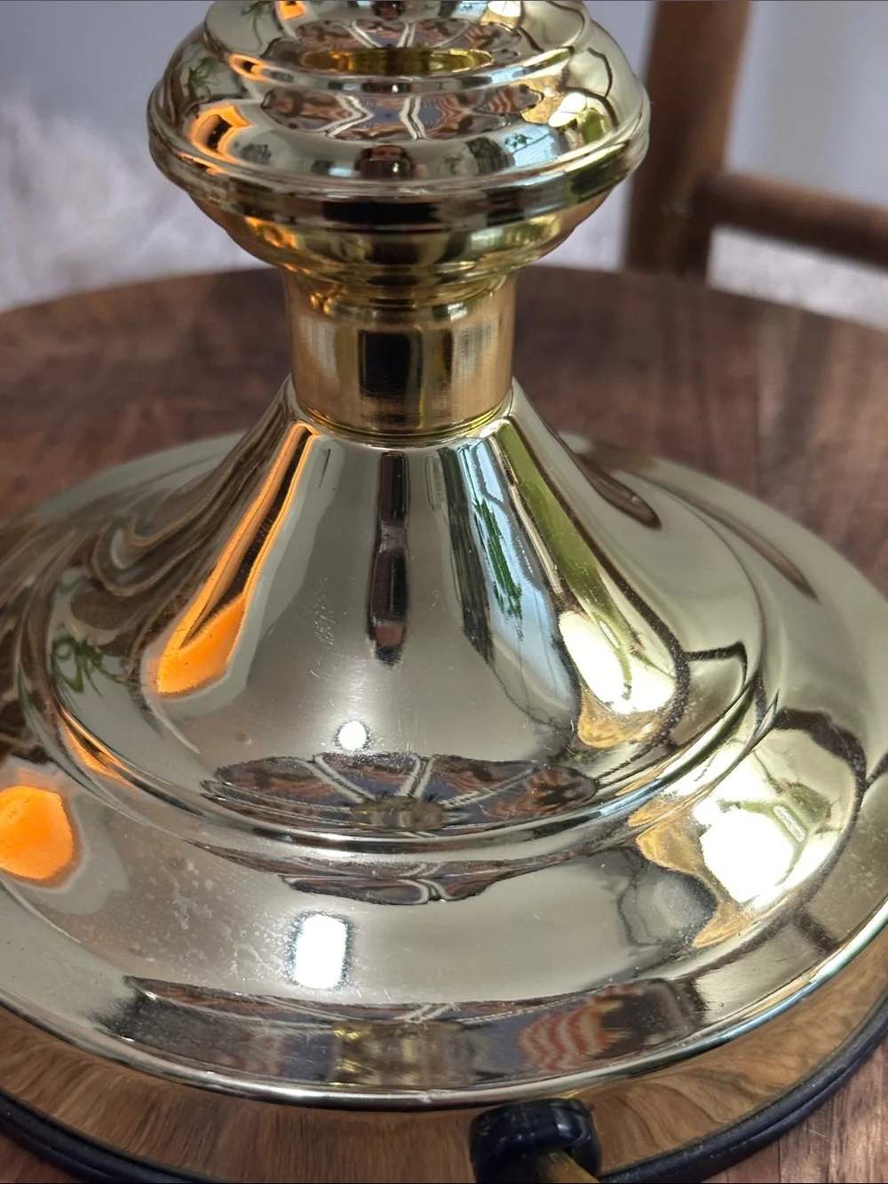 Vtg Patriotic Small Touch Lamp OK LIGHTING Bald Eagle Mountains American Flag